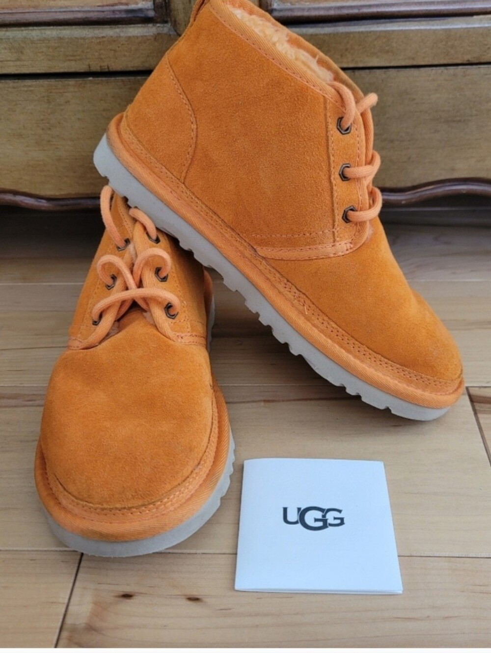 NWIB UGG Neumel Orange Suede Ankle Boots